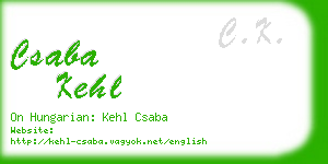 csaba kehl business card